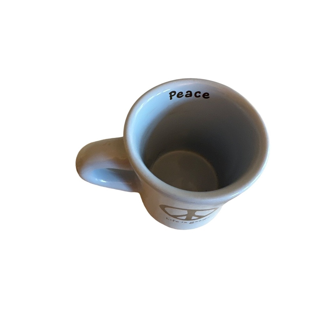 Life Is Good Ceramic Mug With Peace Sign Graphic - Picture 2 of 4